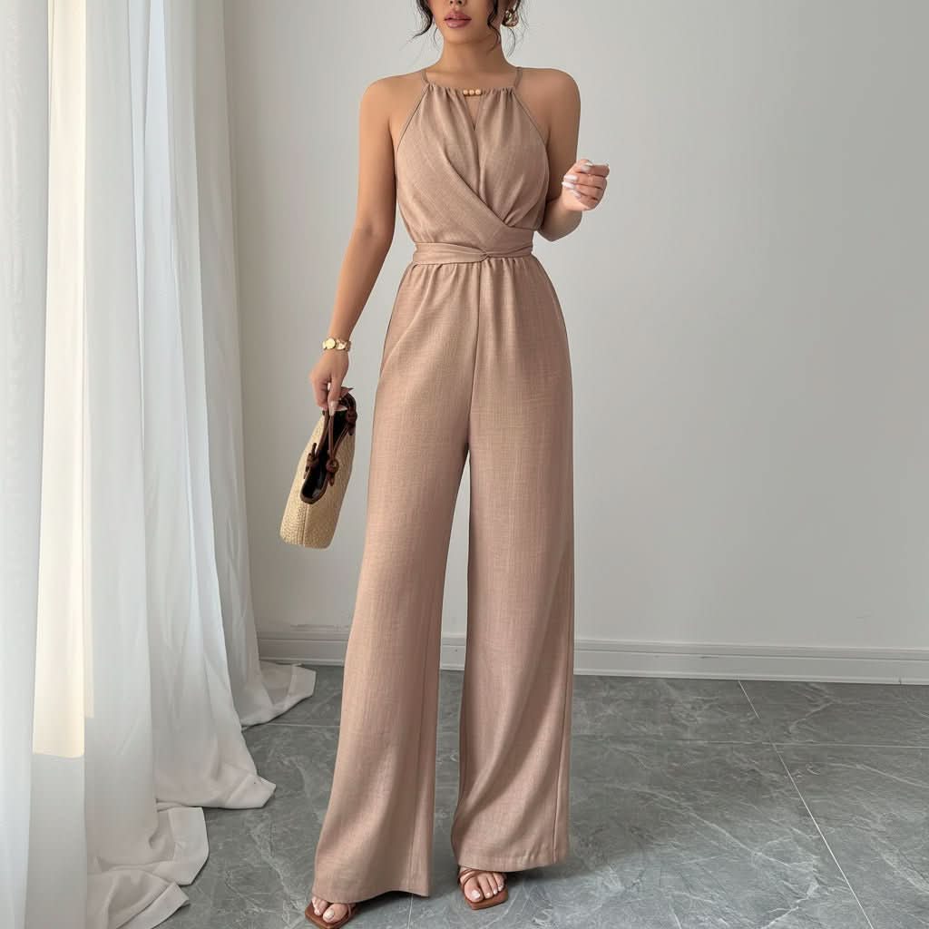 Casual Wide Leg Maxi Jumpsuits