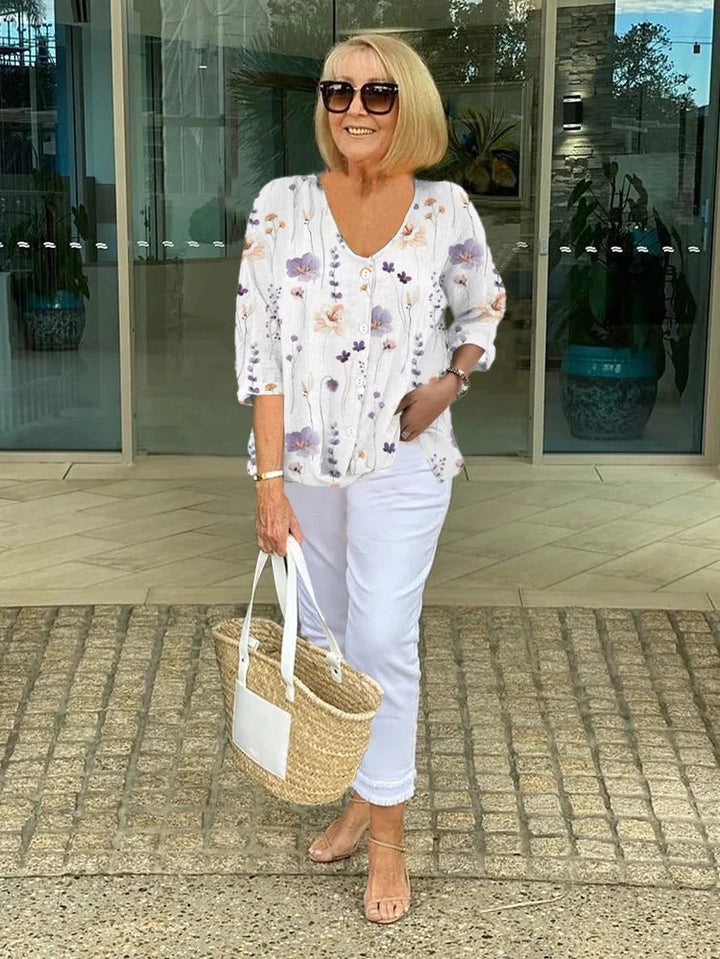 Women’s Blouse | 3/4 Sleeve Floral Print