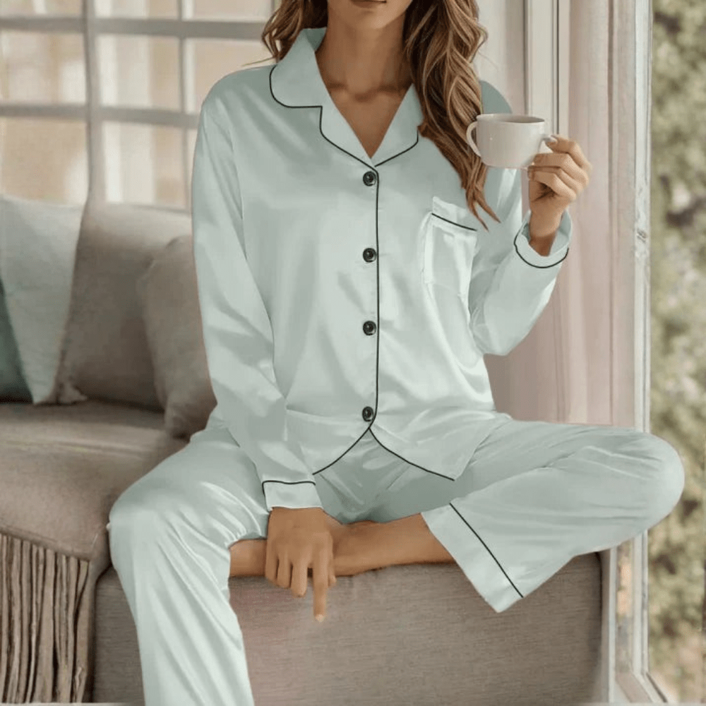 Comfortable Button Front Sleepwear Set