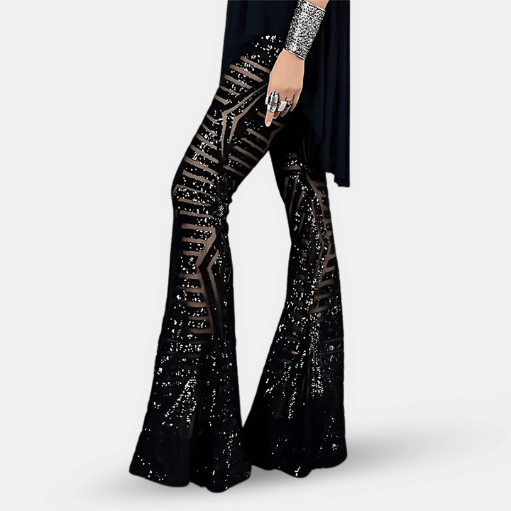 Women’s Sequin High Waist Flare Pants