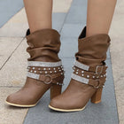 Josephine | Women's Ankle Boots with Buckle Straps and Block Heels