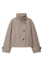 Women's Jacket with Short Cut and Stylish Stand-Up Collar
