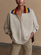 Women's Contrast Stripe Collar Sweater