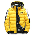 Men's Winter Jacket Yellow with Hood and Practical Pockets