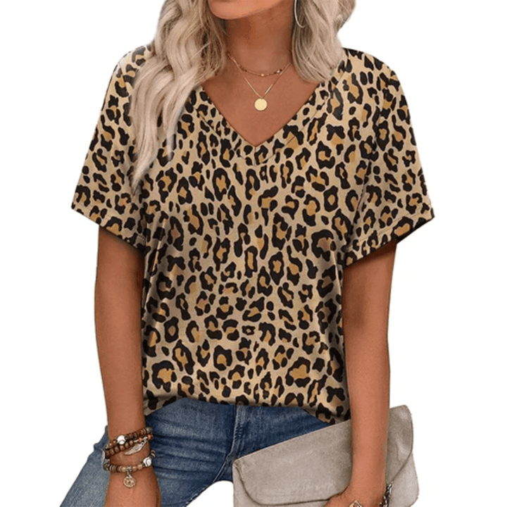 Vibrant Boho V Neck Top