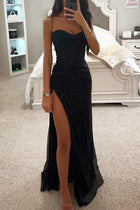Serena | Women's Sequin Maxi Dress Corset Evening Dress Slit