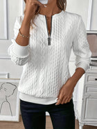 Women's Zip-Up Sweater with Modern Design and Functional Pockets