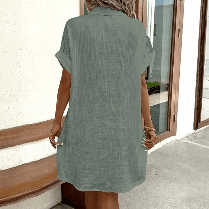 Breezy Button Shirt Dress