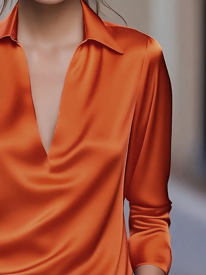 Women’s Blouse | Collared V-Neck