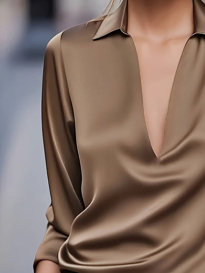 Women’s Blouse | Collared V-Neck