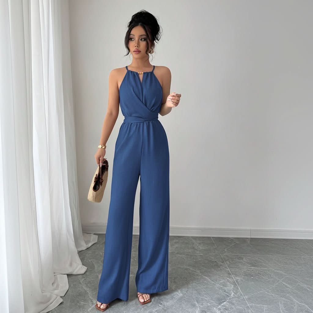 Casual Wide Leg Maxi Jumpsuits
