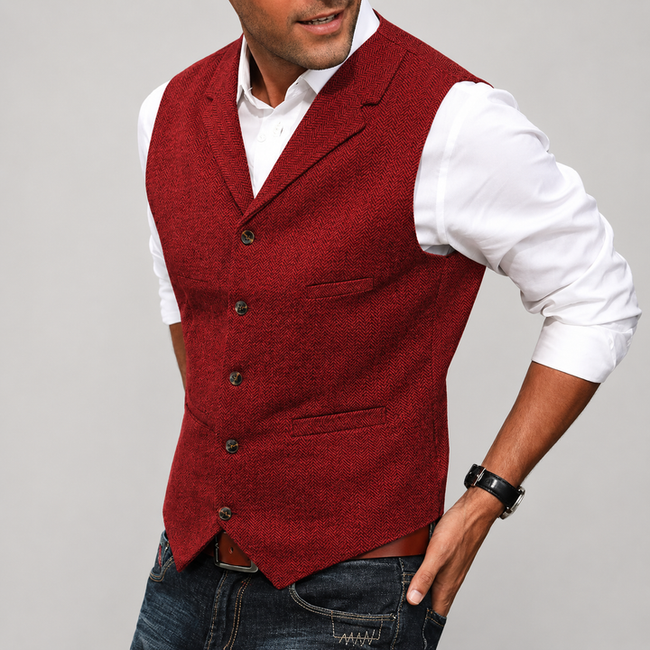 Windsor Herringbone Tweed Vest