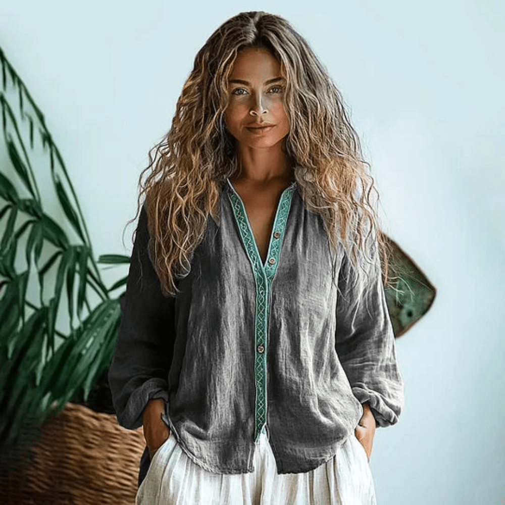 Boho Long Sleeve Relaxed Shirt