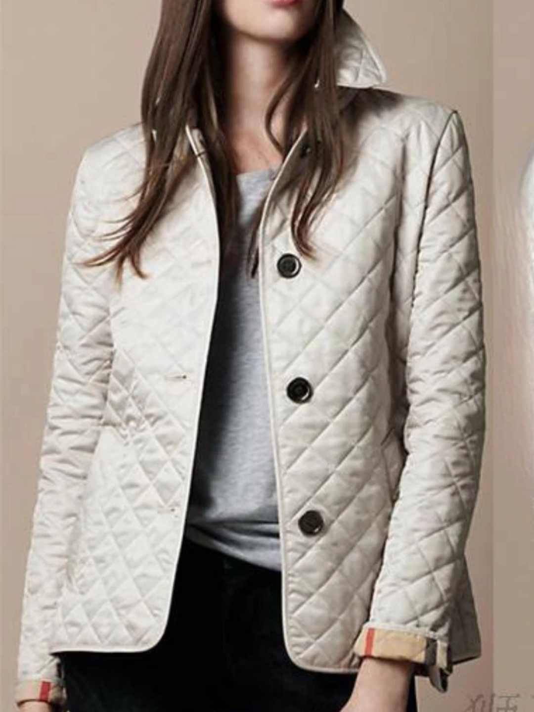 Women’s Casual Quilted Jacket with Turned-Down Collar
