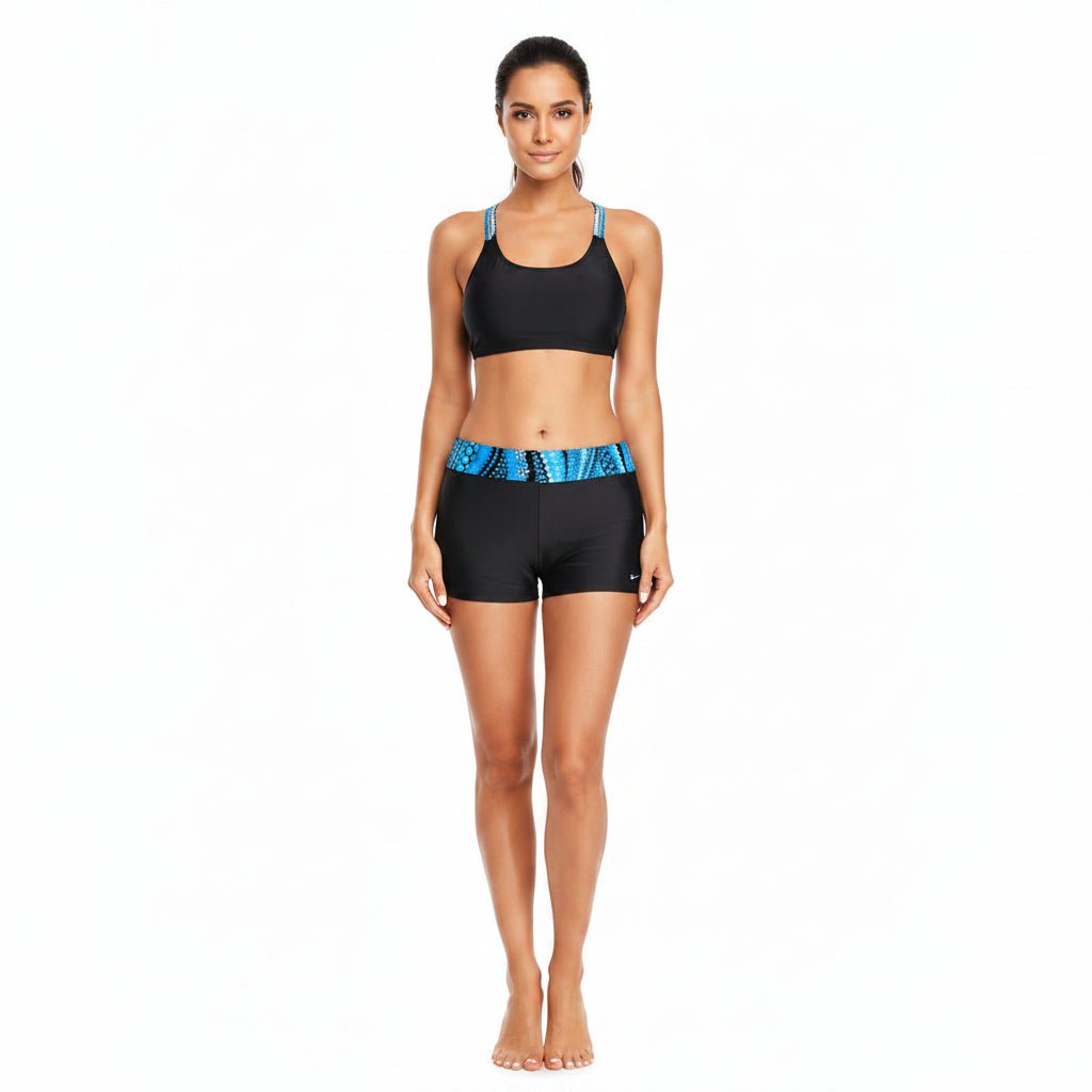 Printed Tankini Swim Set with Shorts