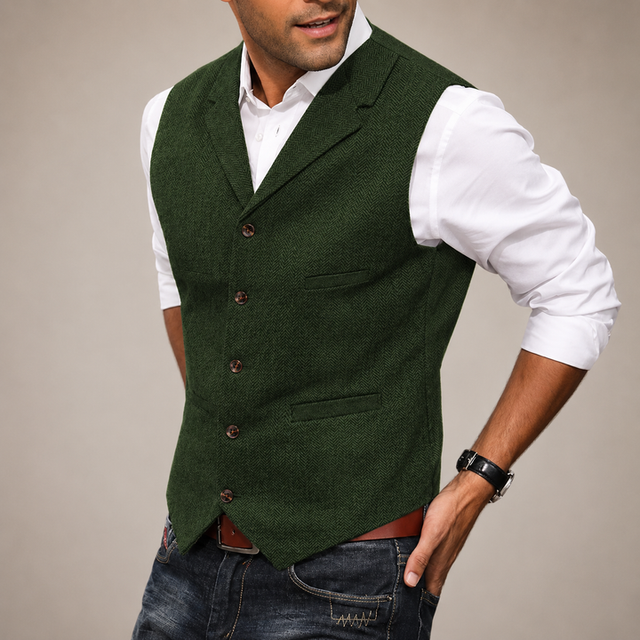 Windsor Herringbone Tweed Vest