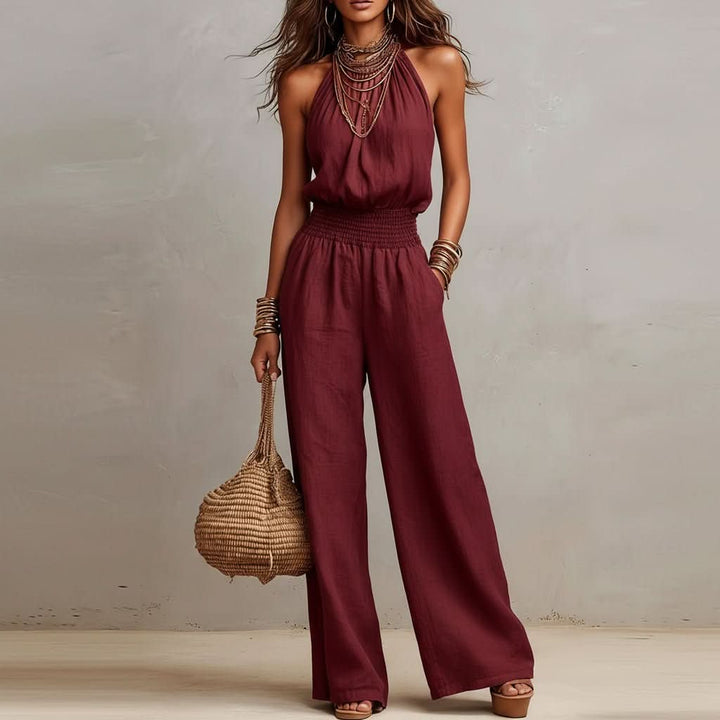 Retro Elegant Backless Jumpsuits