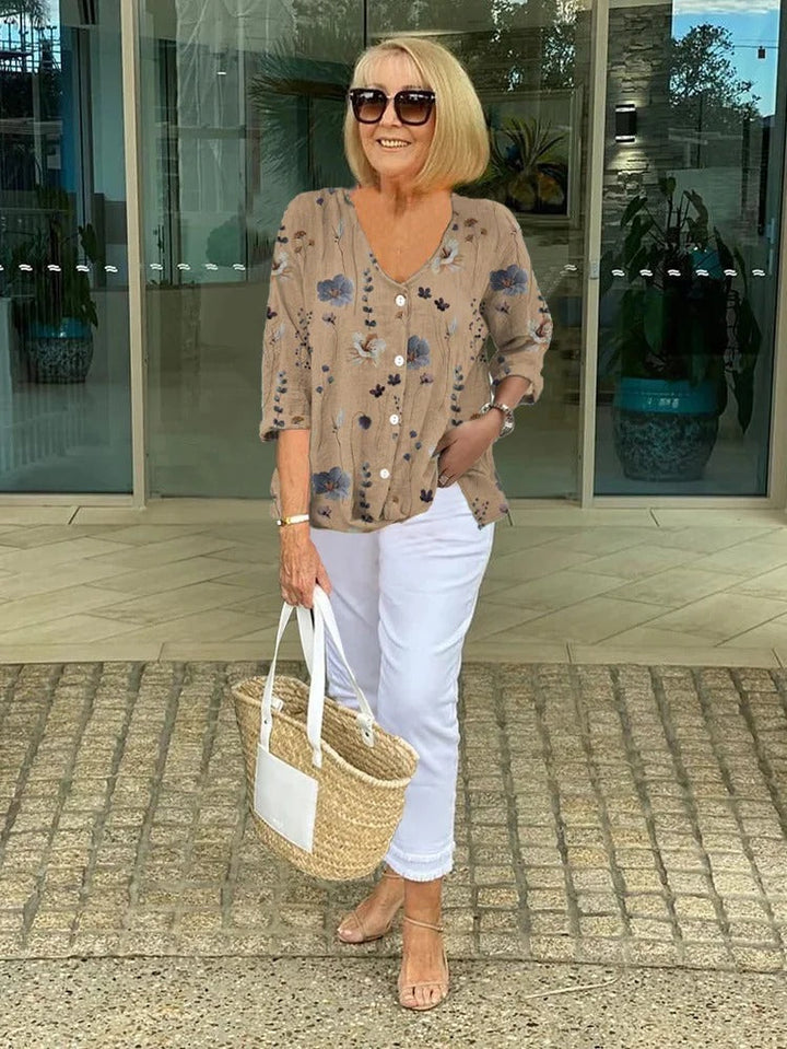 Women’s Blouse | 3/4 Sleeve Floral Print