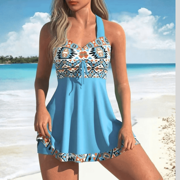 Strap Top Swim Shorts Set