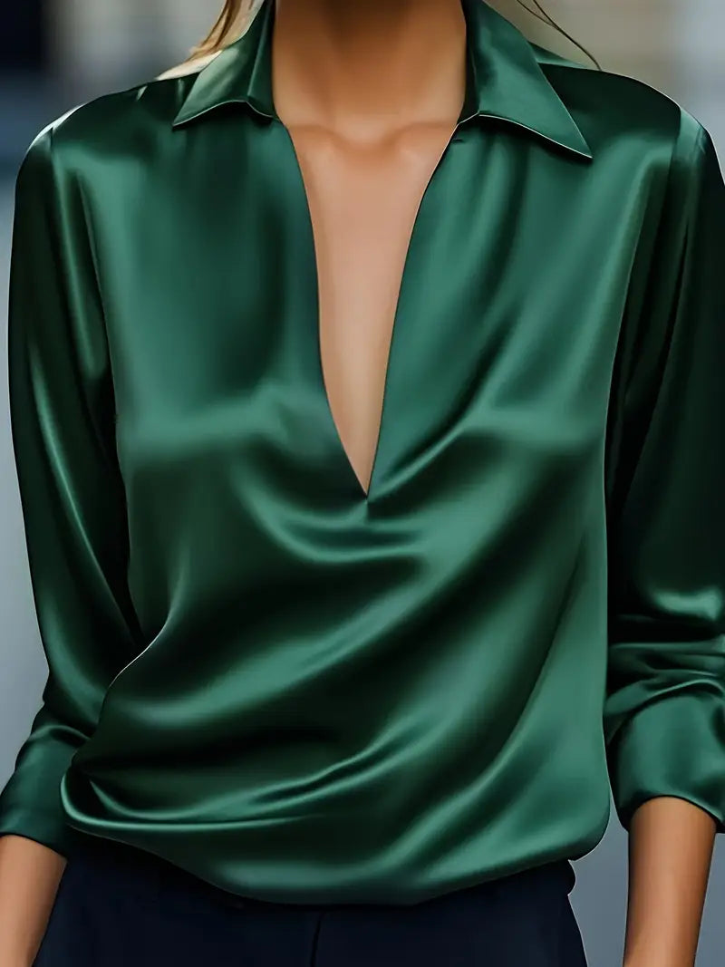 Women’s Blouse | Collared V-Neck