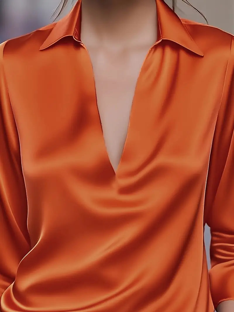 Women’s Blouse | Collared V-Neck