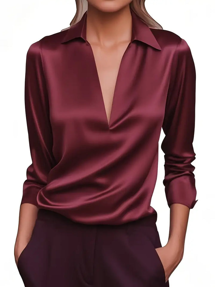 Women’s Blouse | Collared V-Neck