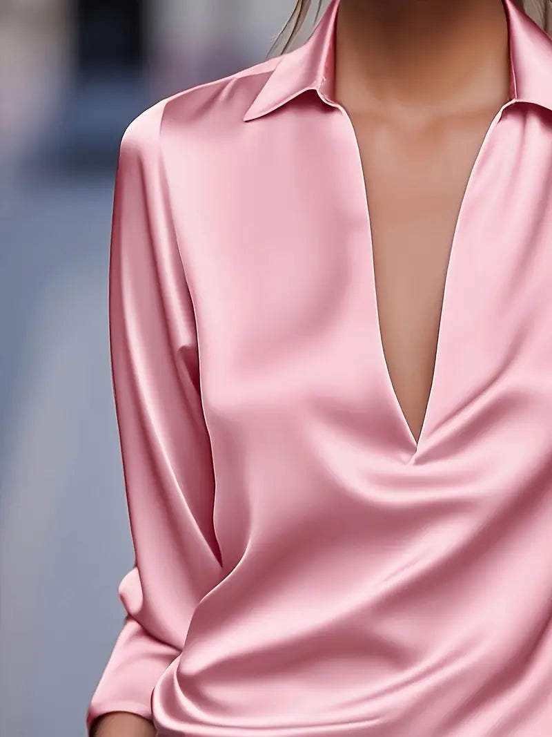 Women’s Blouse | Collared V-Neck