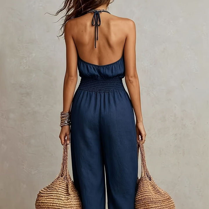 Retro Elegant Backless Jumpsuits
