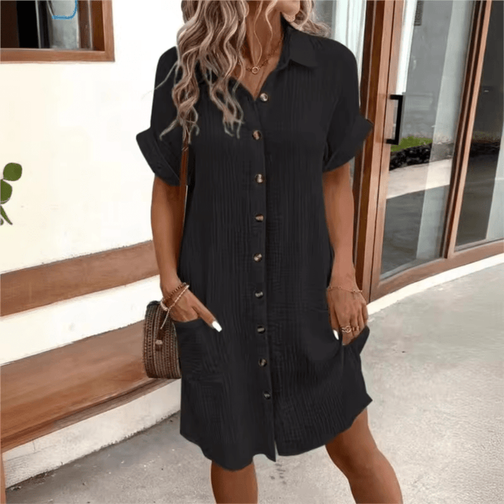 Breezy Button Shirt Dress