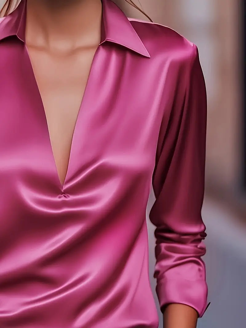 Women’s Blouse | Collared V-Neck