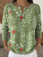 Women's Holiday Sweater with Buttons and Cozy Knit