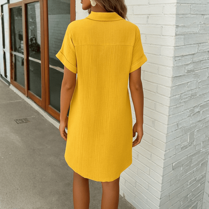 Breezy Button Shirt Dress