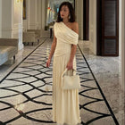 Maternity Maxi Dress – Asymmetric Neckline Baby Shower
