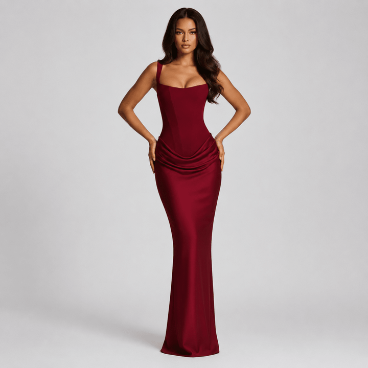 Sculpted Square Neck Maxi Dress
