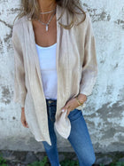 Women's Lightweight Open-Front Cardigan – Three-Quarter Sleeve
