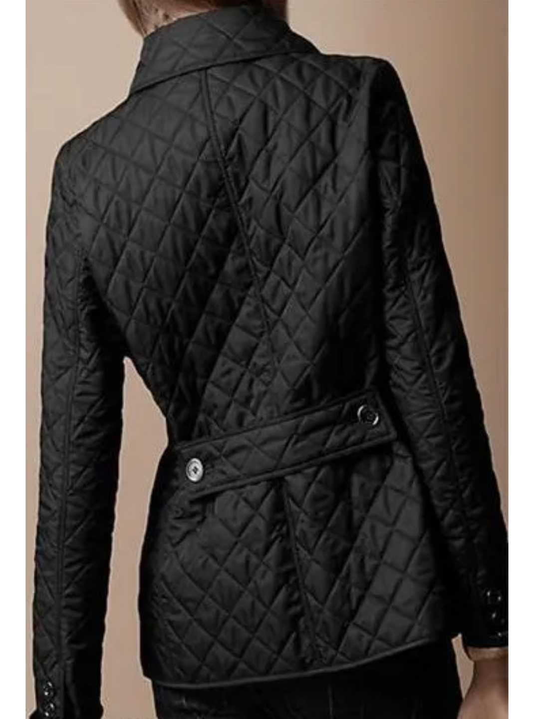 Women’s Casual Quilted Jacket with Turned-Down Collar