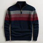 Men’s Sweater | Striped Zip Neck Pullover