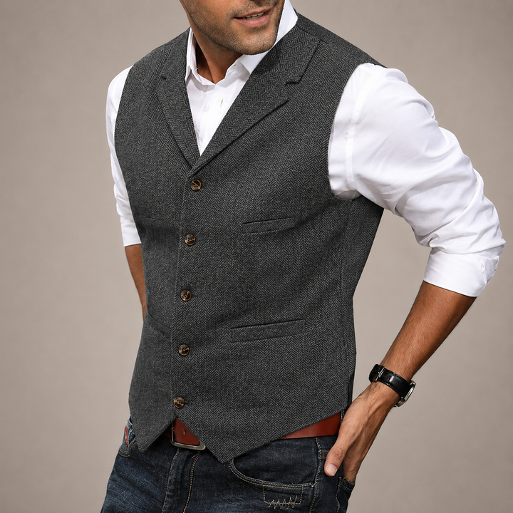 Windsor Herringbone Tweed Vest