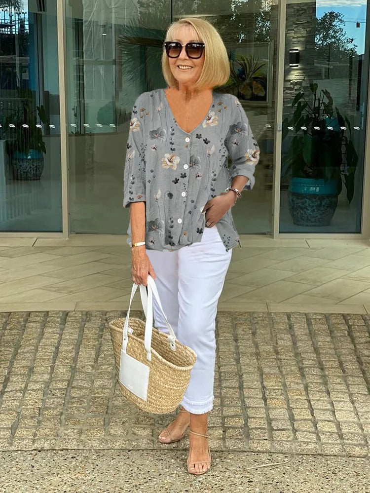 Women’s Blouse | 3/4 Sleeve Floral Print