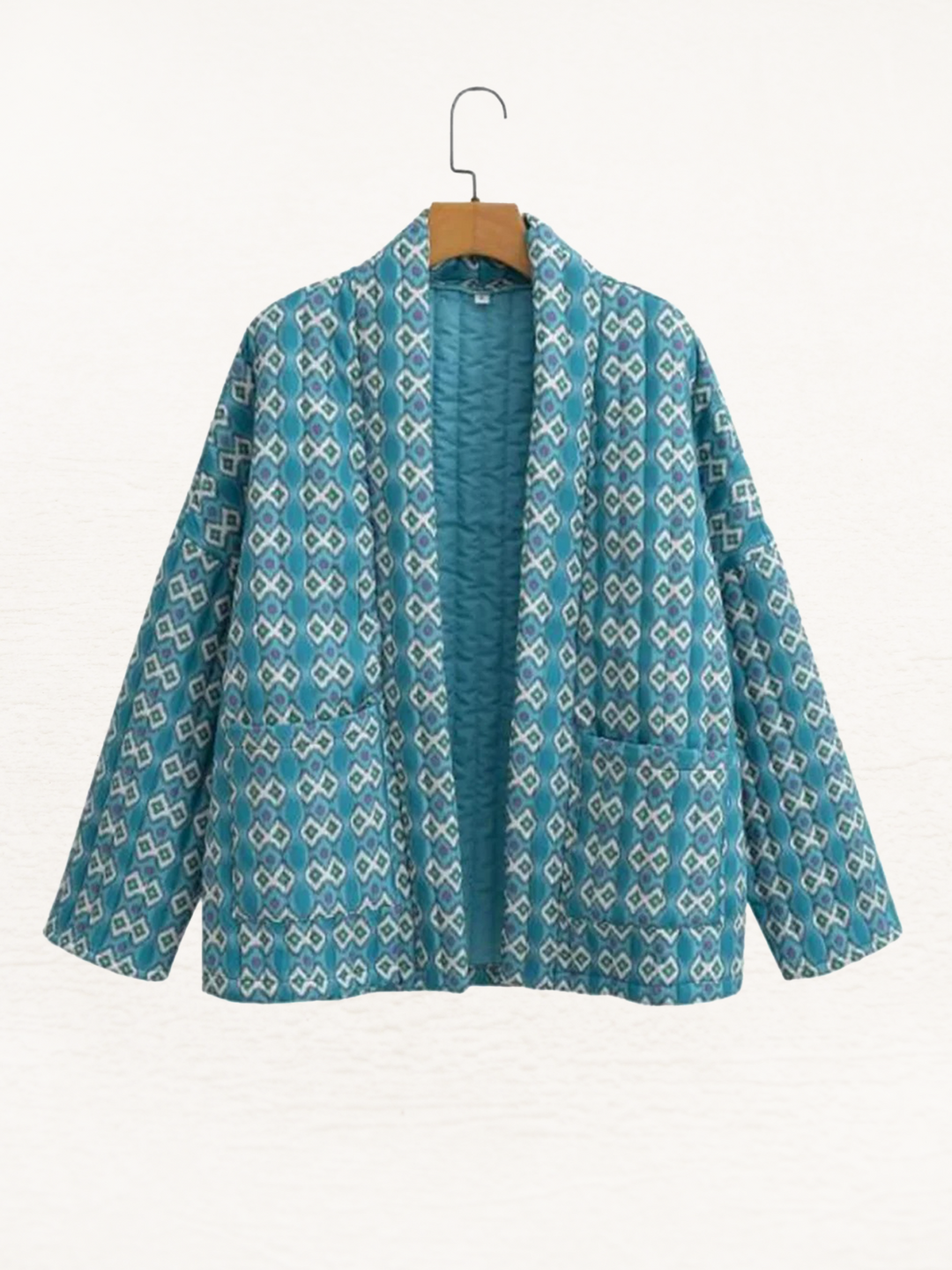 Olyvia | Quilted Jacket with Geometric Print
