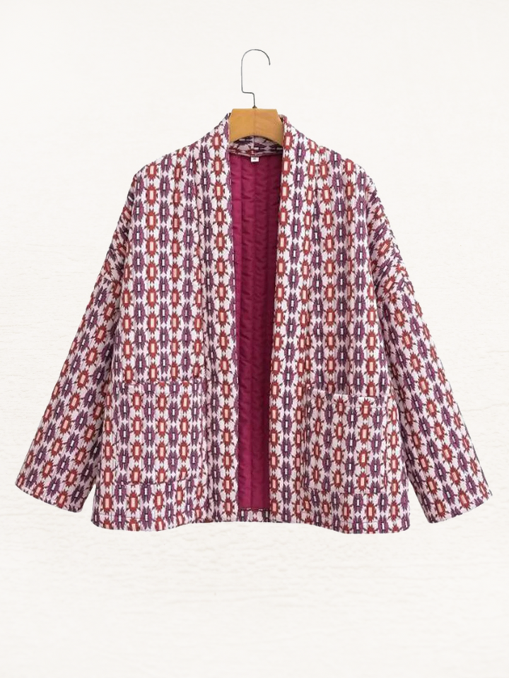 Olyvia | Quilted Jacket with Geometric Print