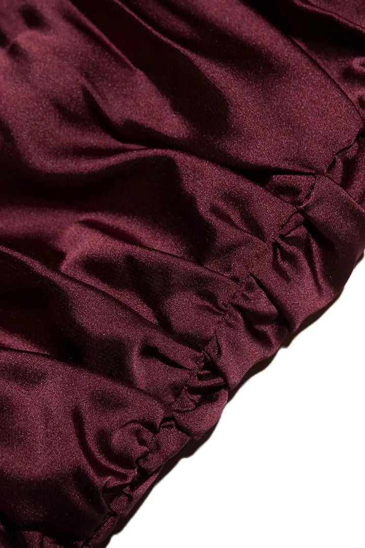 BROOKLYN - Strapless Satin Corset Mini Dress with Draped Sash Detail