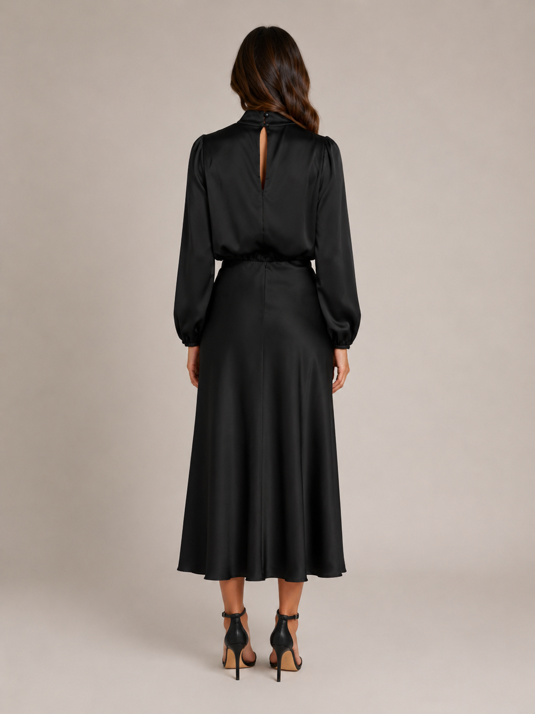 Dressed Midi Dress with Puff Sleeves for Women – Marlies