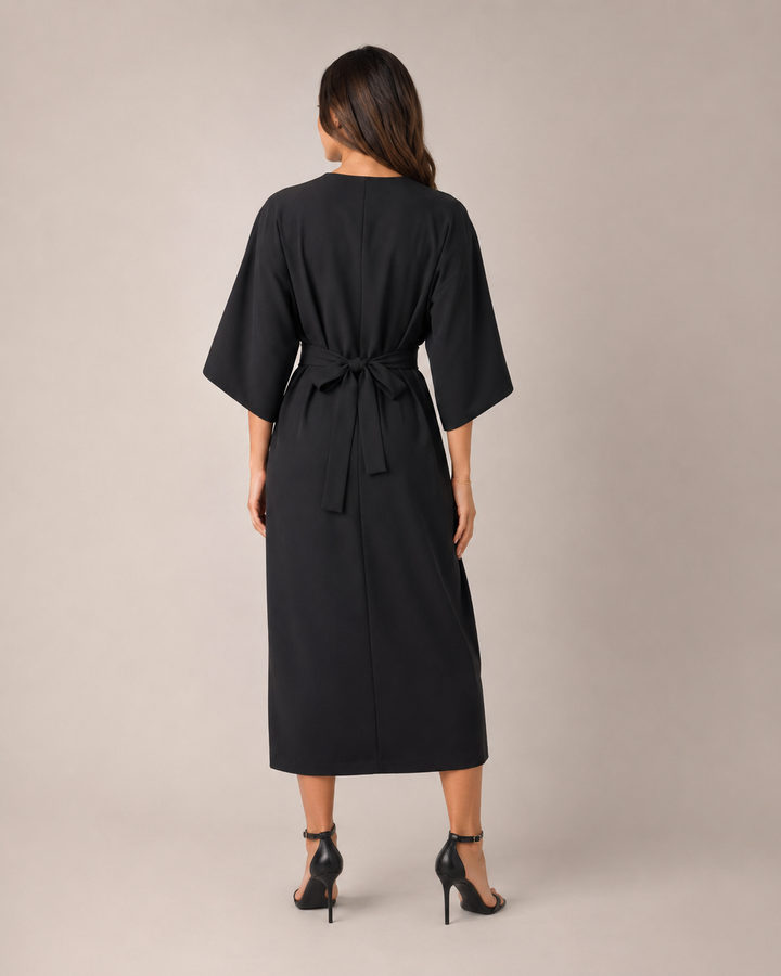 Tailored Midi Dress with Bow Belt for Women – Havanna