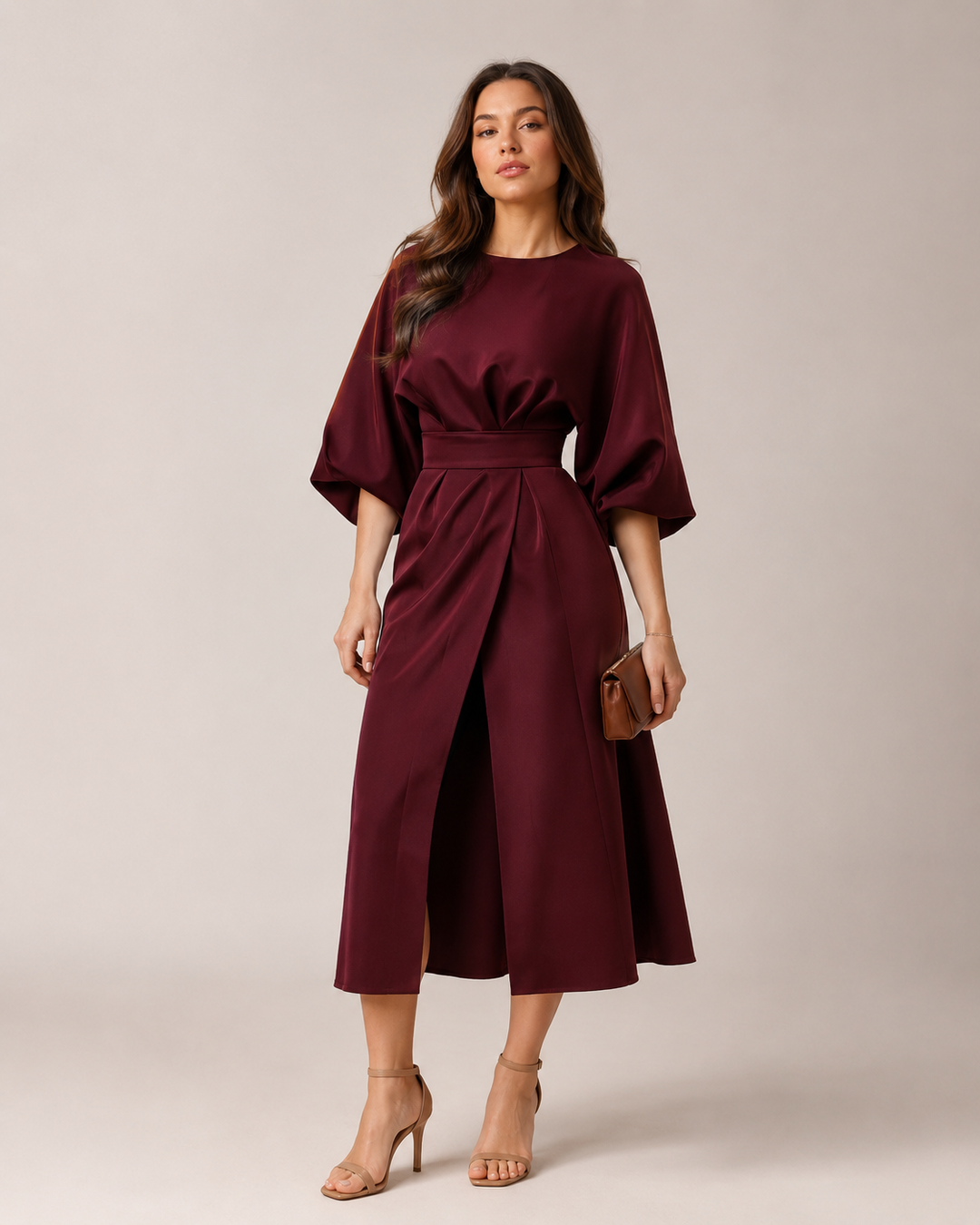 Tailored Midi Dress with Bow Belt for Women – Havanna