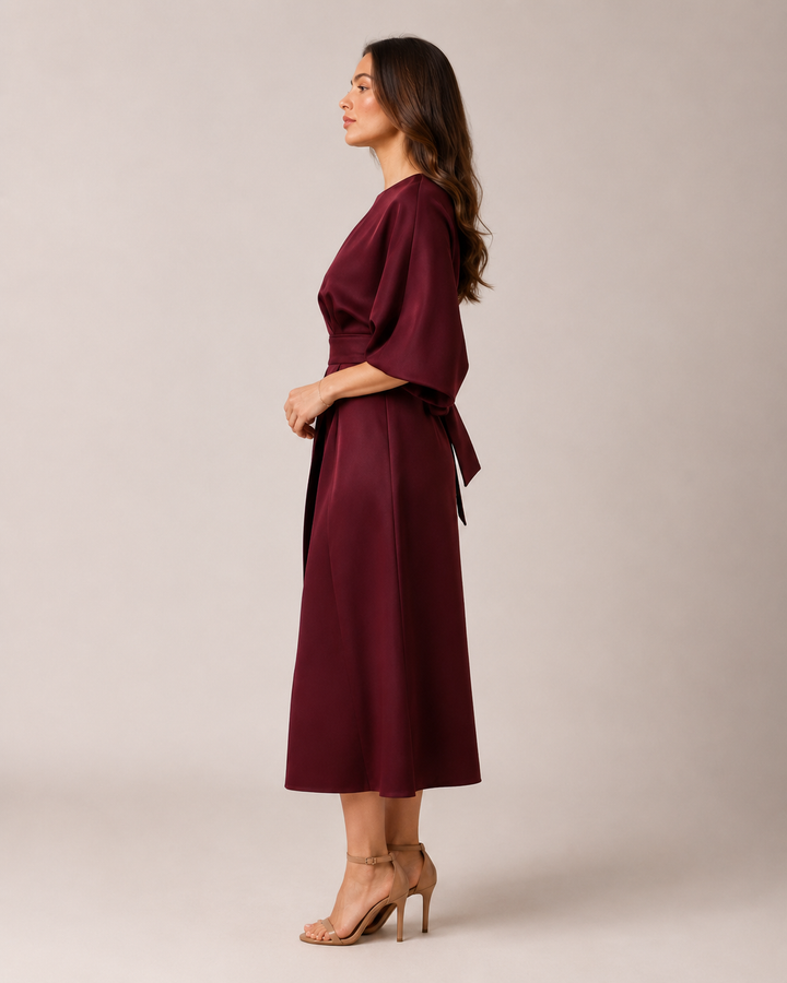 Tailored Midi Dress with Bow Belt for Women – Havanna