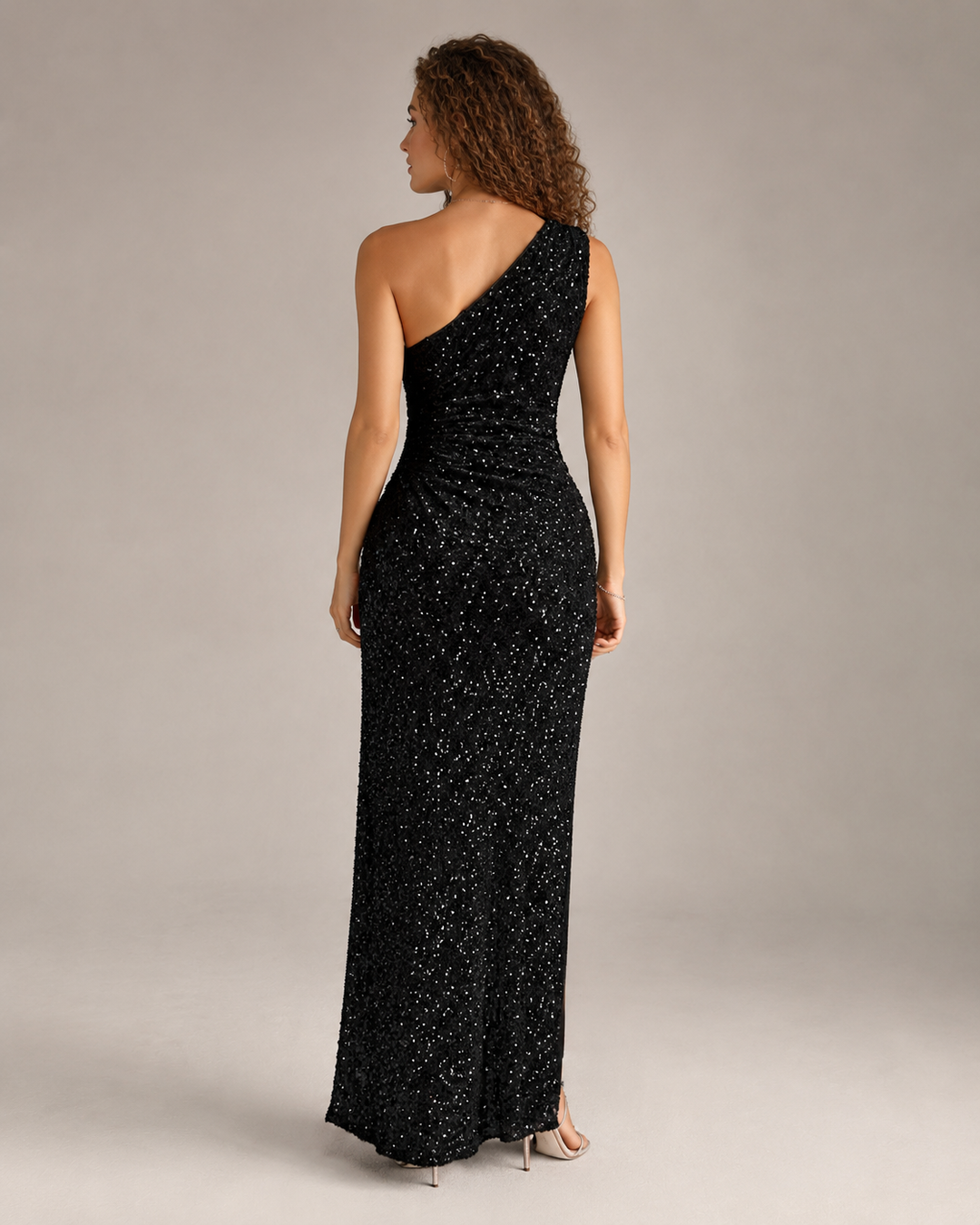Long sequin dress with high slit for women – Kiki
