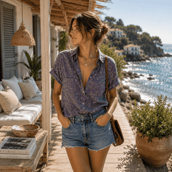 Vintage Floral Button Blouses