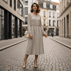 Breathable V Neck Stripe Dress
