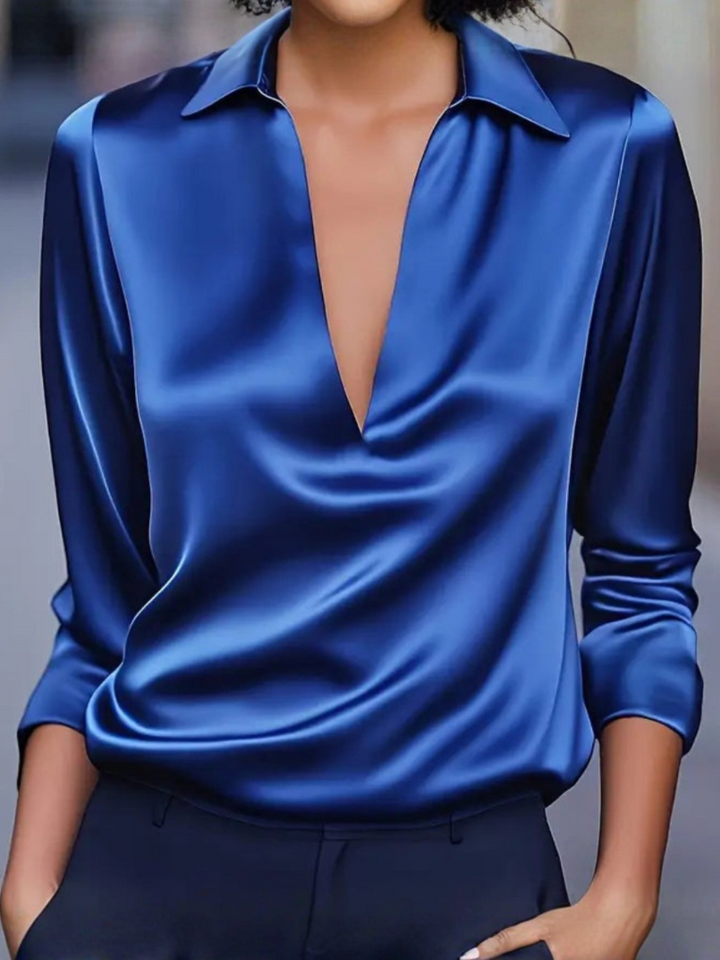 Women’s Blouse | Collared V-Neck